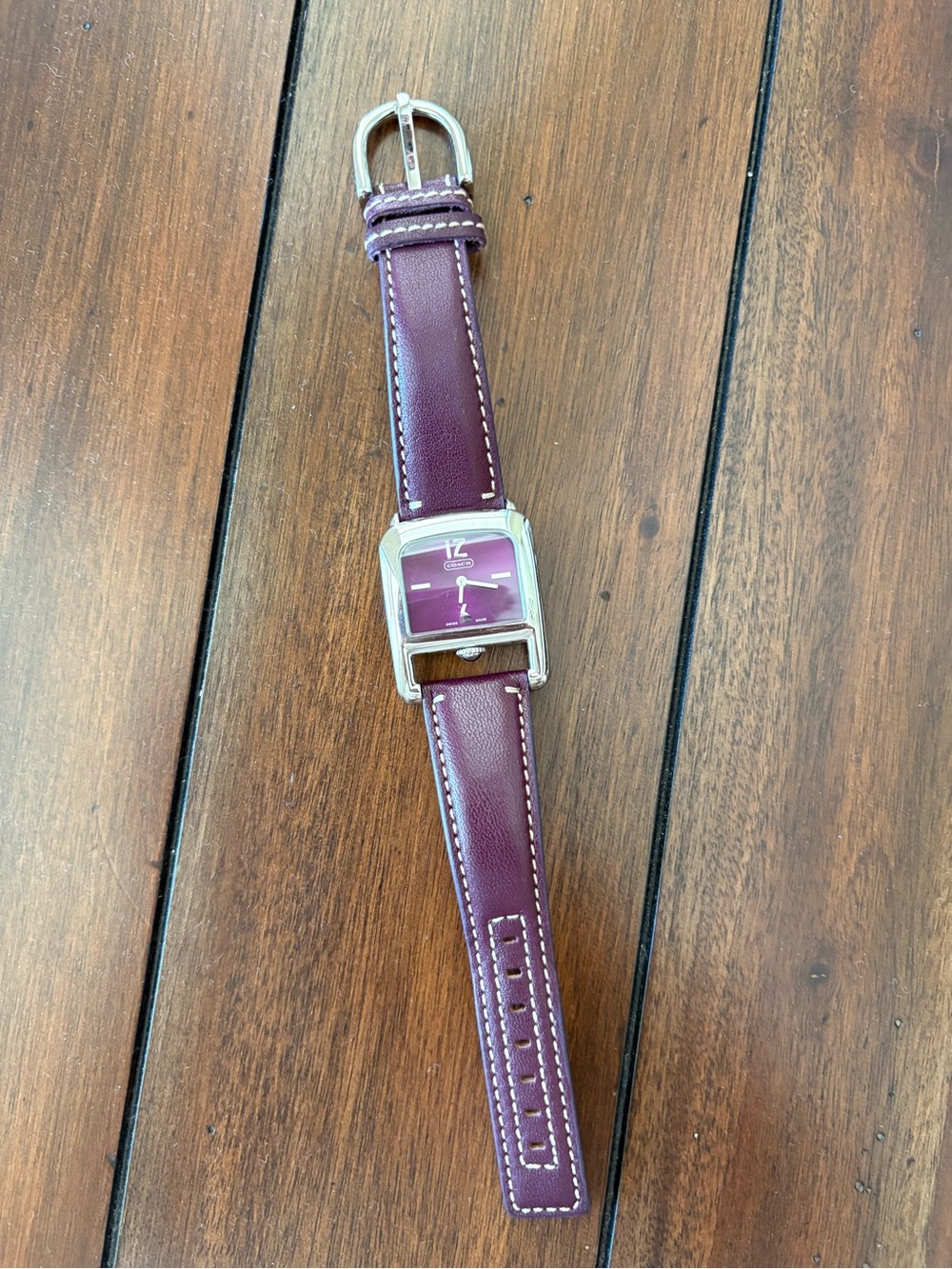 Coach Y2K Purple Leather Watch